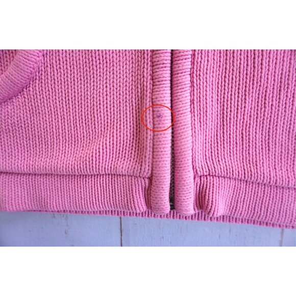 Gap Kids Pink Hooded Zip-Up Waffle-Knit Cardigan Sweater - Size XS (4) - Picture 2 of 6
